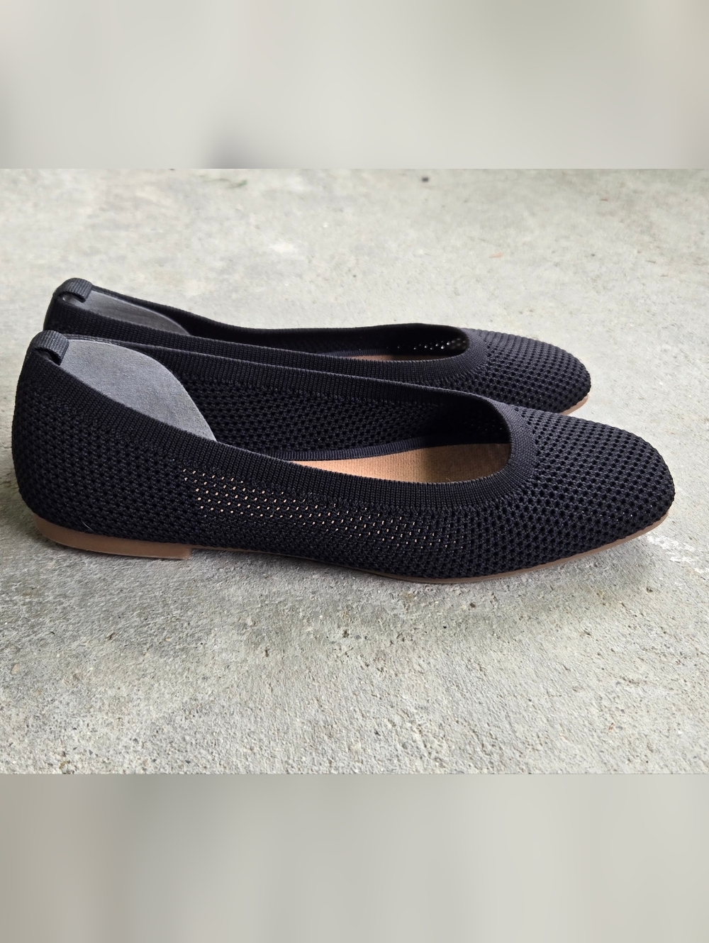 Lucky Brand Black Knit Slip-On Flats